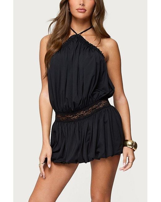 Edikted Black Aida Backless Bubble Mini Dress