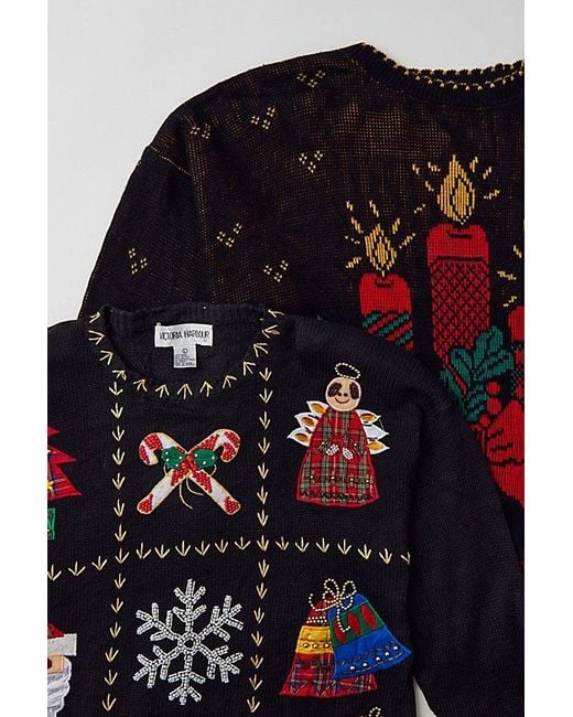 Urban Renewal Black Vintage Holiday Pullover Crew Neck Sweater