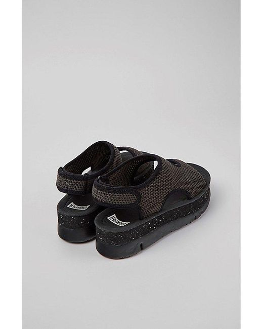 Camper Black Oruga Up Mesh Lightweight Platform Sandals