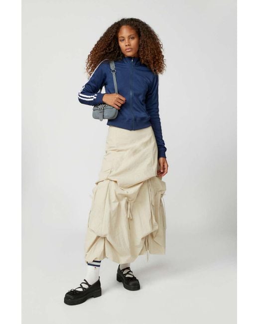 Urban Outfitters Blue Uo Fiona Ruched Maxi Skirt In Neutral,at