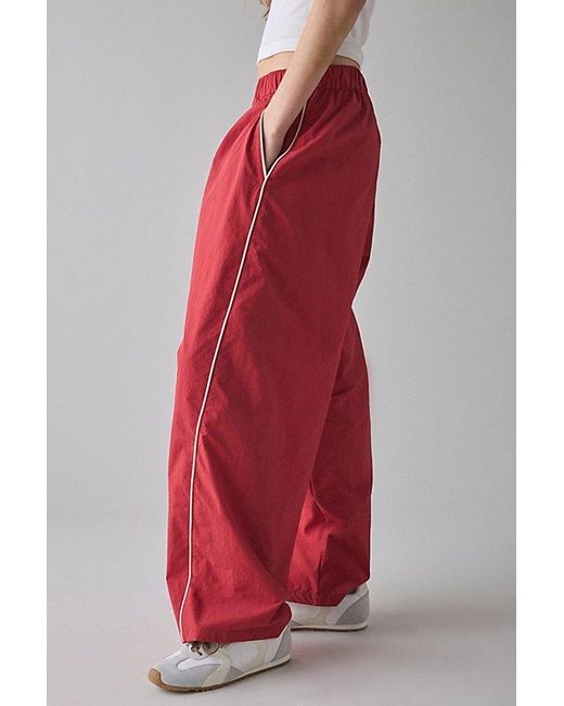BDG Red Best Yet Baggy Wide Leg Track Pant
