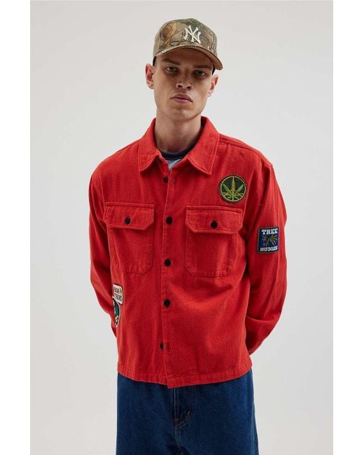 BDG Red Campfire Badge Overshirt for men