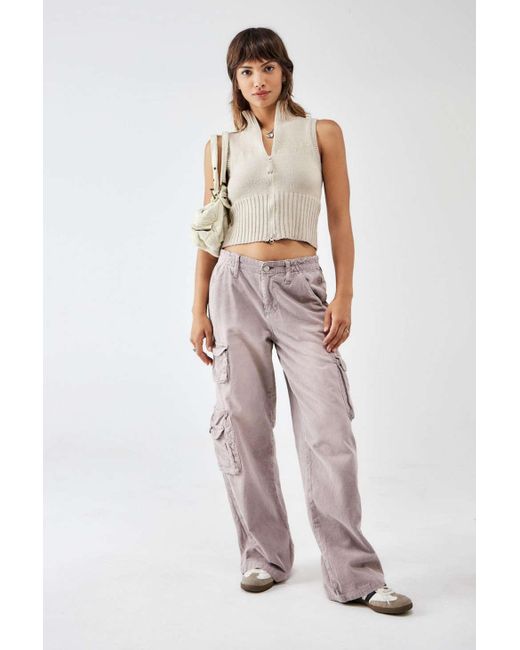 BDG Y2k Cyber Corduroy Low Rise Cargo Pant In Lilac At Urban Outfitters ...