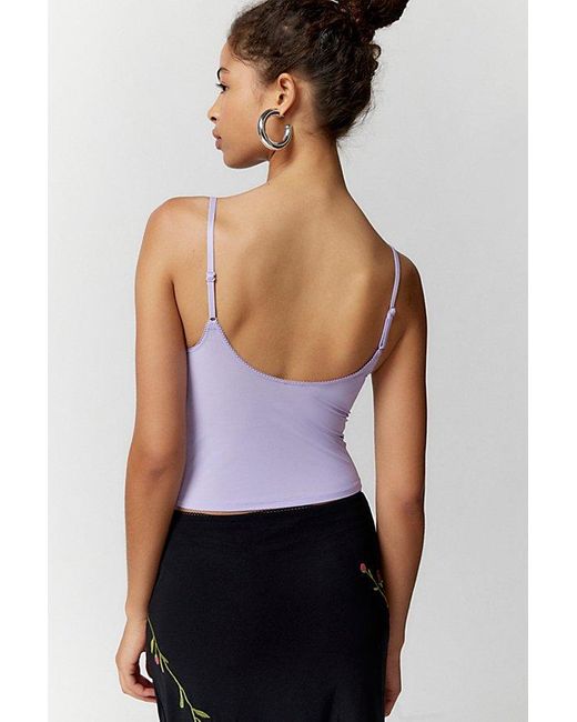 Out From Under Purple Je T'Aime Mesh Cropped Cami