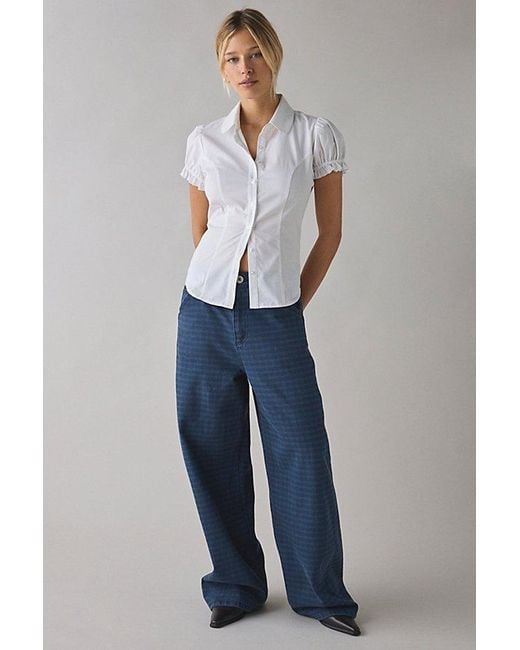 BDG Gray Canvas Mid-Rise Baggy Pant