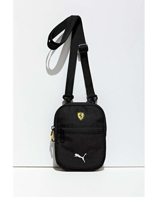 PUMA Black Puma Ferrari Fanwear Mini Portable Messenger Bag for men