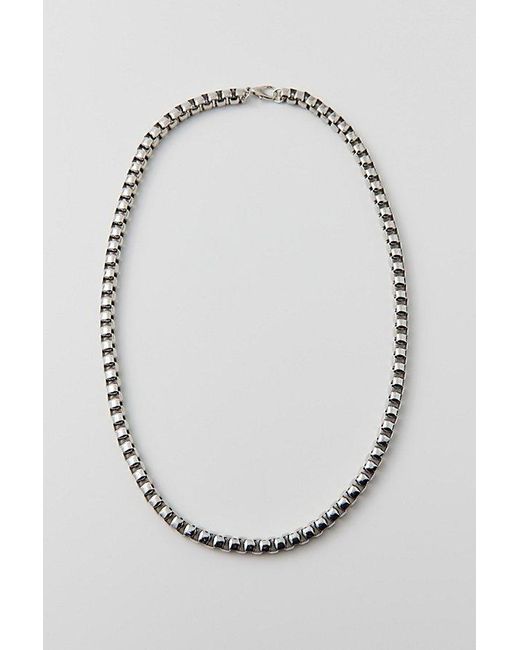 Urban Outfitters White Statement Box Chain Stainless Steel Necklace for men