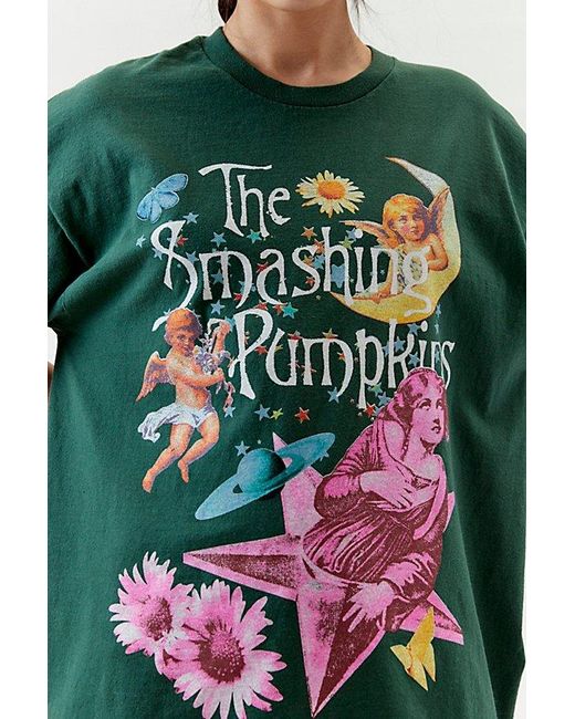 Urban Outfitters Green Smashing Pumpkins Collage T-Shirt Dress