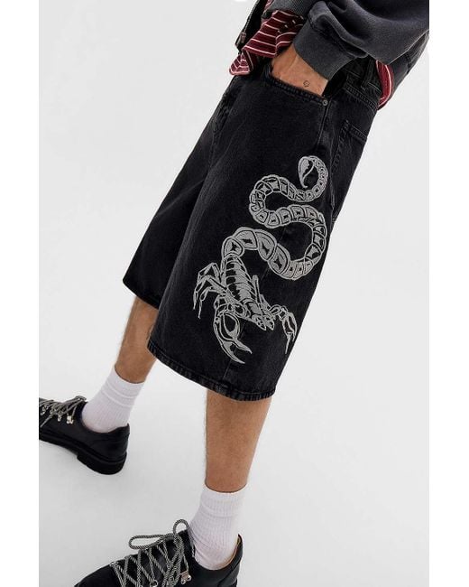 BDG Jack Washed Black Denim Scorpion Denim Shorts for men