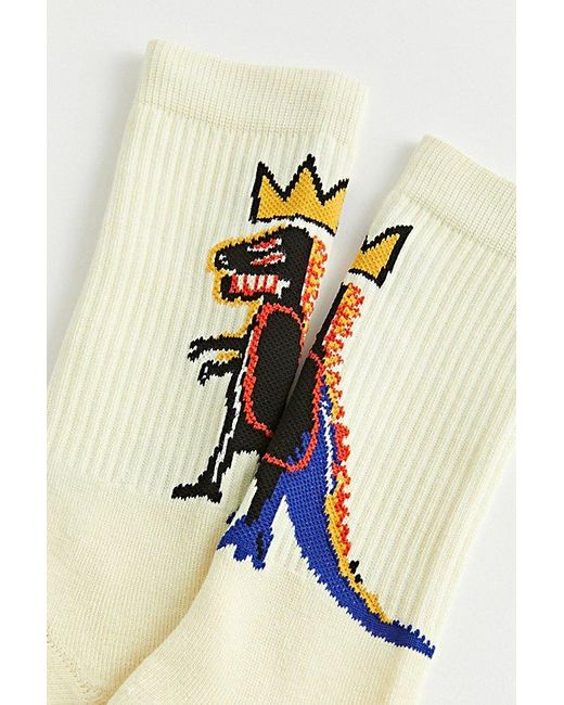 Urban Outfitters White Basquiat Dino Crew Sock for men