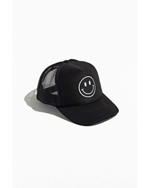 Urban Outfitters Black Smile Trucker Hat for men