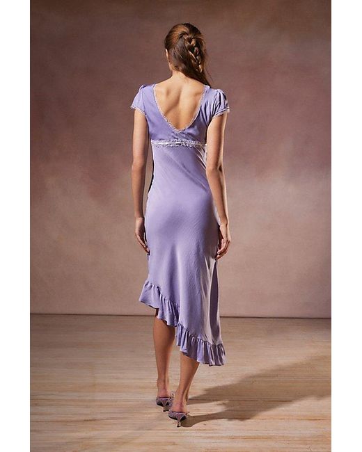 Kimchi Blue Purple Kimchi Cora Lace-Trim Asymmetrical Midi Dress