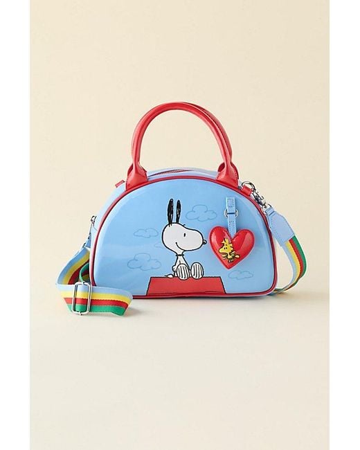Whatever Makes You Happy Blue Whatever! Makes You Happy Peanuts Snoopy Happiness Is A Good Friend Bowler Crossbody Bag