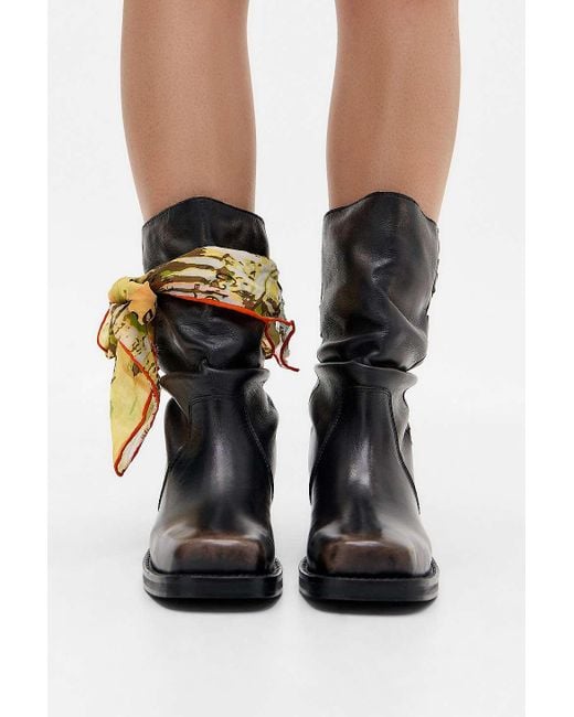 BDG Black Ride Buckle Slouch Leather Boots
