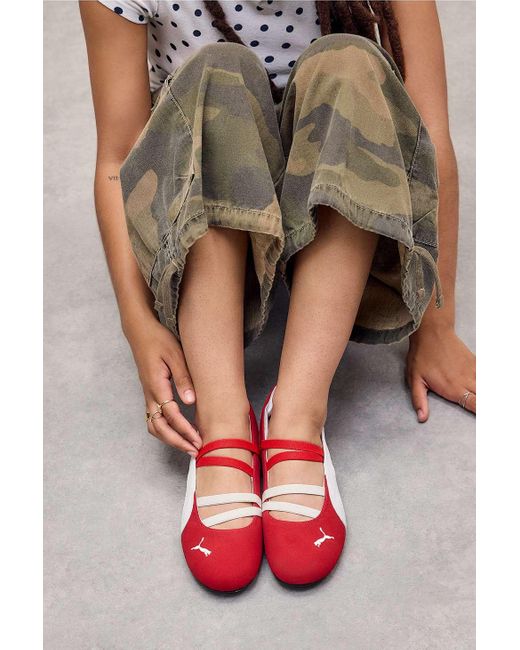 PUMA Green Red Speedcat Ballet Shoes