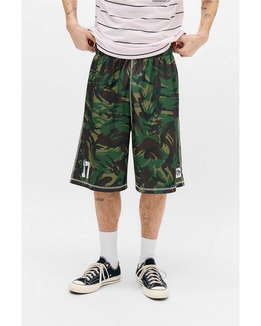 iets frans Green Camo Airtex Sports Shorts for men