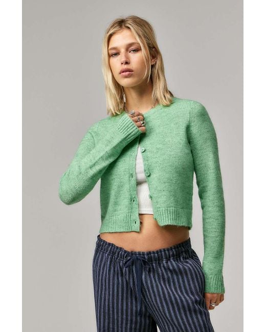 BDG Green Cosy Knit Cardigan