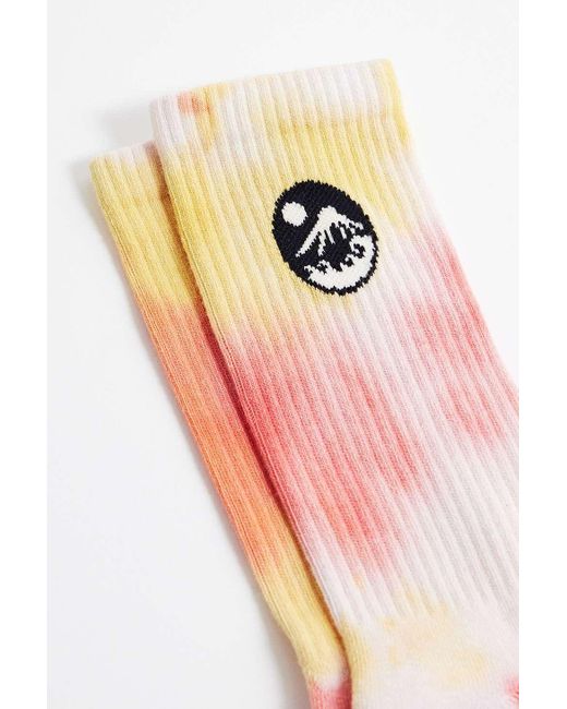 Urban Outfitters Pink Uo Tie-dye Mount Fuji Socks At for men