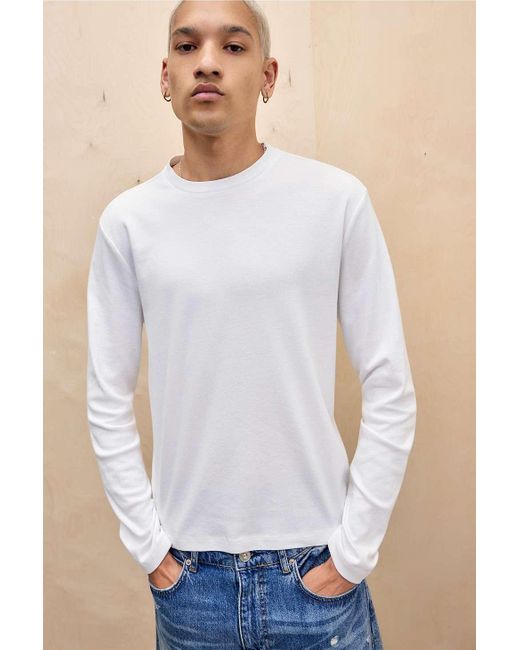 Urban Outfitters Uo White Slim Long Sleeve T-shirt for men
