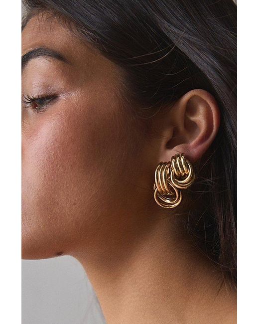 Urban Outfitters Metallic Knotted Stud And Hoop Earring Set