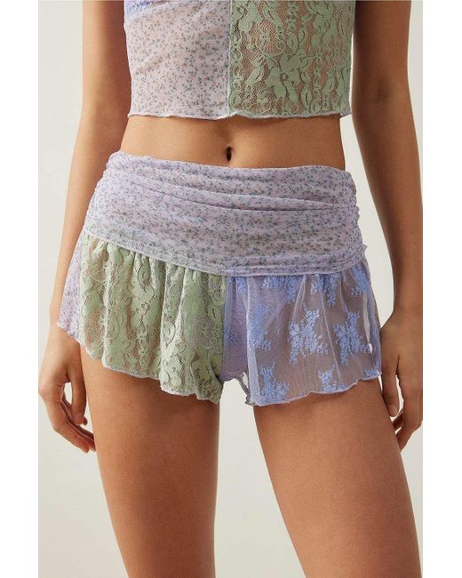 Out From Under Gray Sweet Dreams Spliced Lace Micro Shorts S At Urban Outfitters