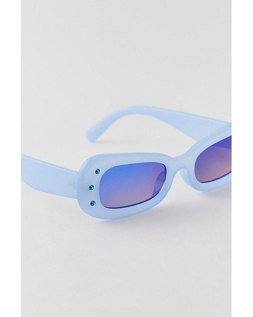 Urban Outfitters Blue Gem Rounded Rectangle Sunglasses