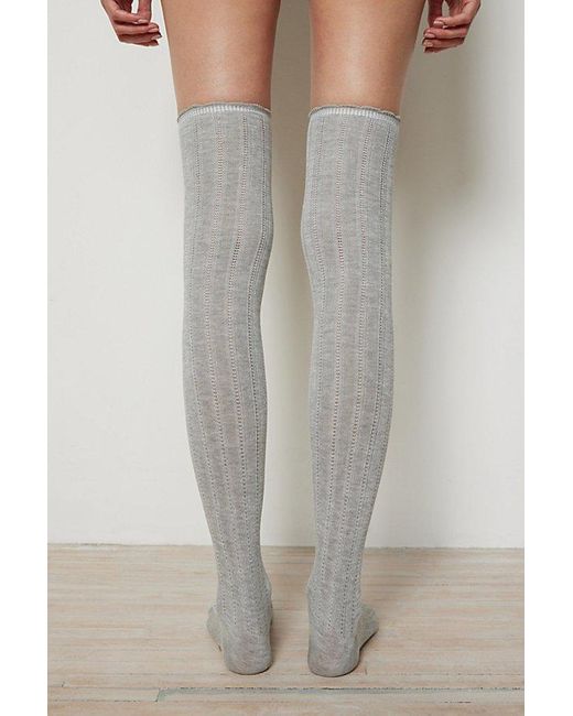 Urban Outfitters Natural Pointelle Over-The-Knee Sock