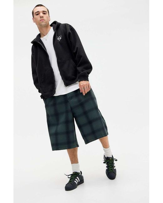 iets frans Blue Green Check Poplin Chino Shorts for men