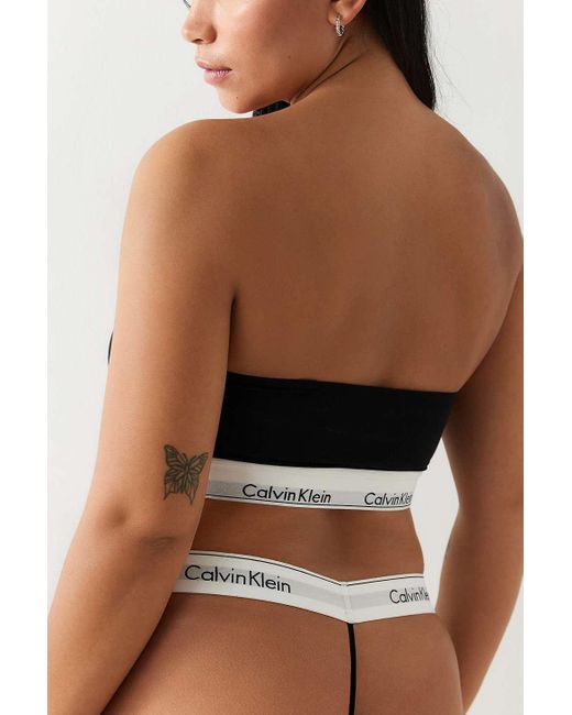 Calvin Klein Black Grey Modern Cotton Bandeau Bralette