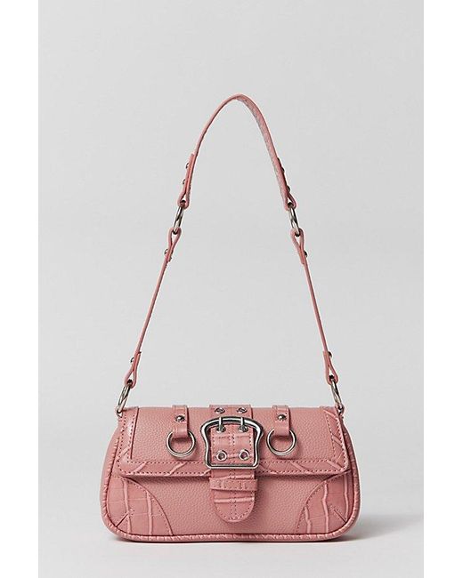 Urban Outfitters Pink Uo Jade Seamed Baguette Bag