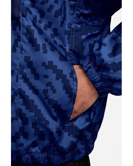Nike Blue Air Allover Print Quarter Zip Jacket for men