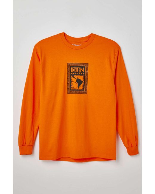 BUENO Uo Exclusive Latin Quarter Long Sleeve Tee in Orange for Men