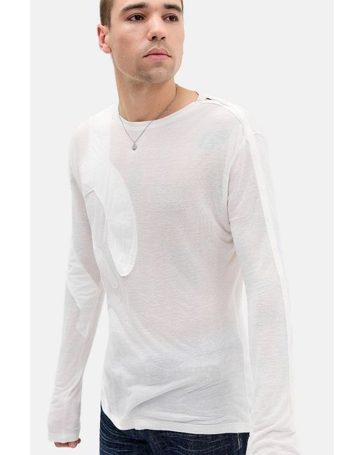 Jaded London White 13 Applique Linen Top for men