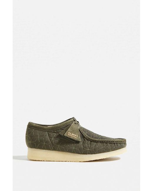 Clarks Green Olive Quilted Wallabee Shoes for men
