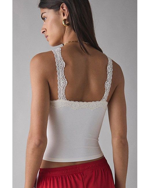 Out From Under Brown Lace Trim Soft Touch Cropped Cami