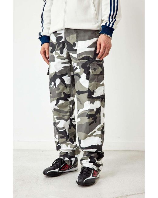 Urban Renewal White Salvaged Deadstock Camouflage Cargo Pants for men