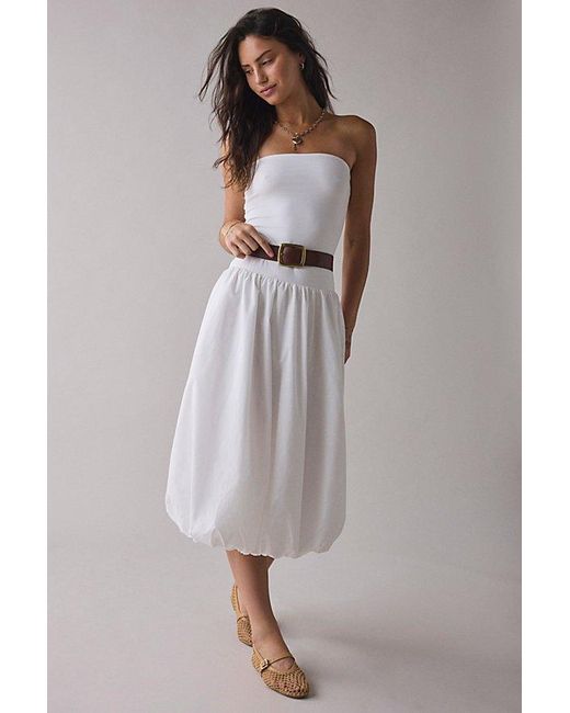 Urban Outfitters Gray Uo Nolee Drop Waist Bubble Hem Tube Midi Dress