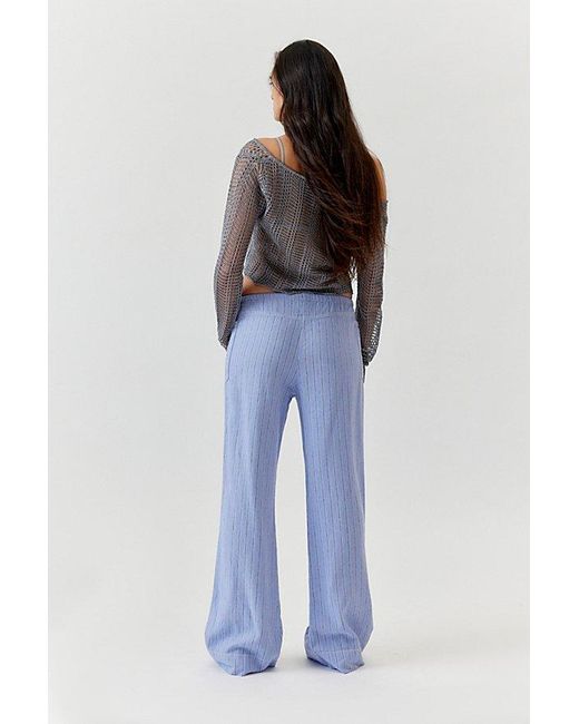 Urban Outfitters Blue Uo Amelie Printed Linen Pant