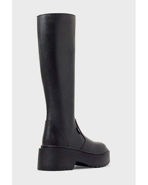 ROC Boots Australia Black Roc Troupe Leather Knee-High Platform Boot