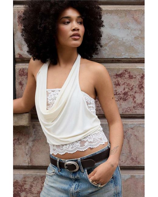 Kimchi Blue Black Catalina Halter Top