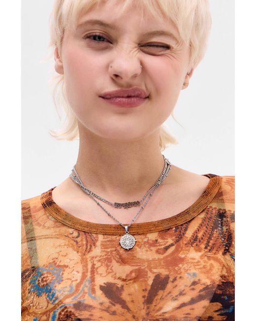 Ed Hardy Brown Logo Chain Necklace