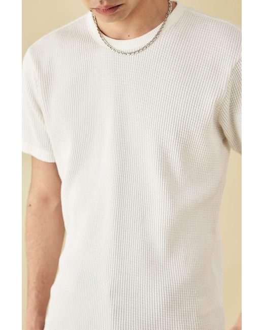 BDG Natural White Waffle Knit T-shirt for men