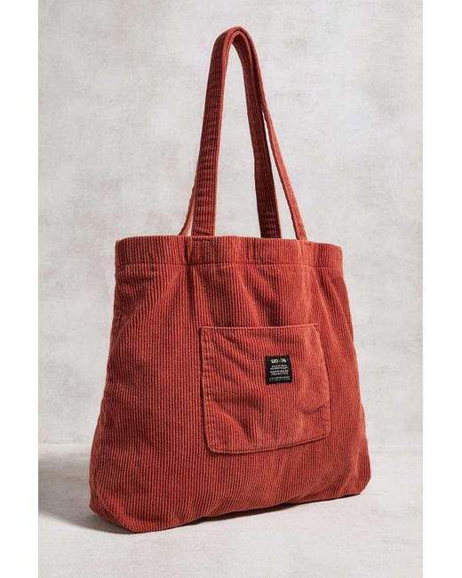 Urban Outfitters Red Uo Corduroy Pocket Tote Bag