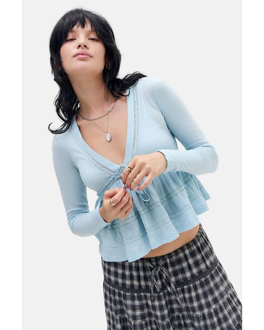 Kimchi Blue Blue Nia Babydoll Long Sleeve Top