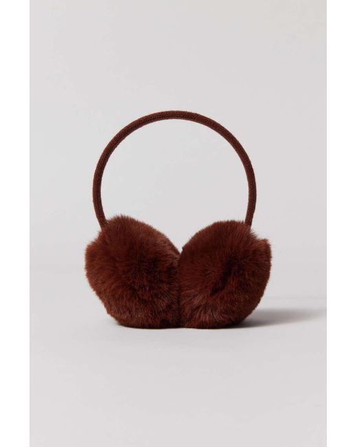 Urban Outfitters Faux Fur Earmuffs In Brown,at in Red Lyst