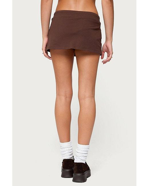 Edikted Brown Bayside Slitted Mini Skort