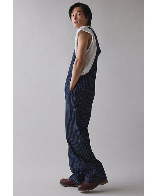 BDG Blue Nitro Baggy Pinstripe Denim Utility Overall for men
