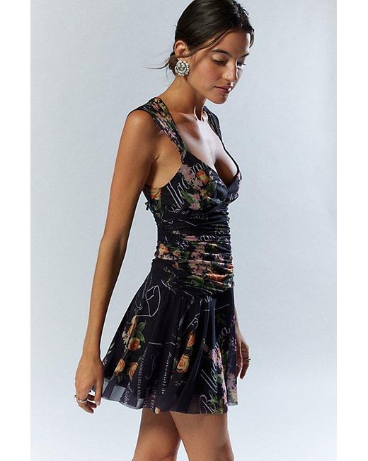 Urban Outfitters Black Uo Tish Drop-Waist Mini Dress