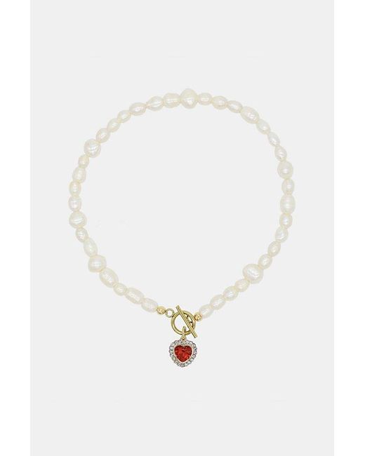 Velvet Luna Pink Milena Freshwater Pearl Heart Necklace