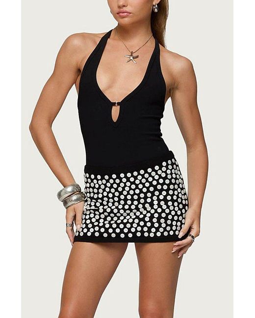 Been That Girl Knit Sequin Mini Skirt - Iridescent Pink main image 0